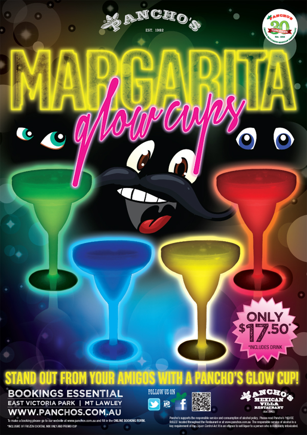 Glow cups from Pancho's