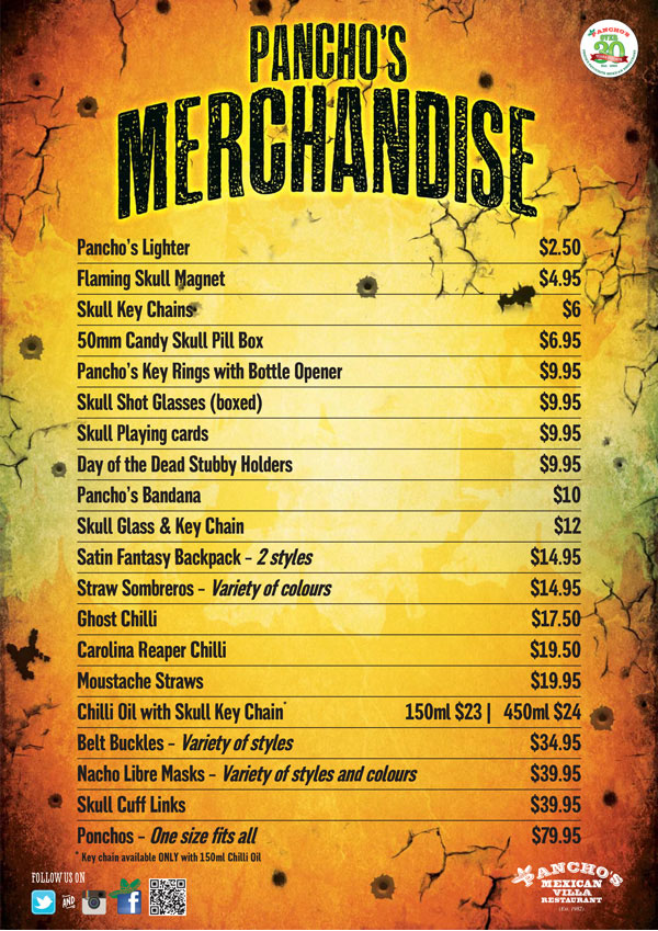 Pancho's branded merchandise